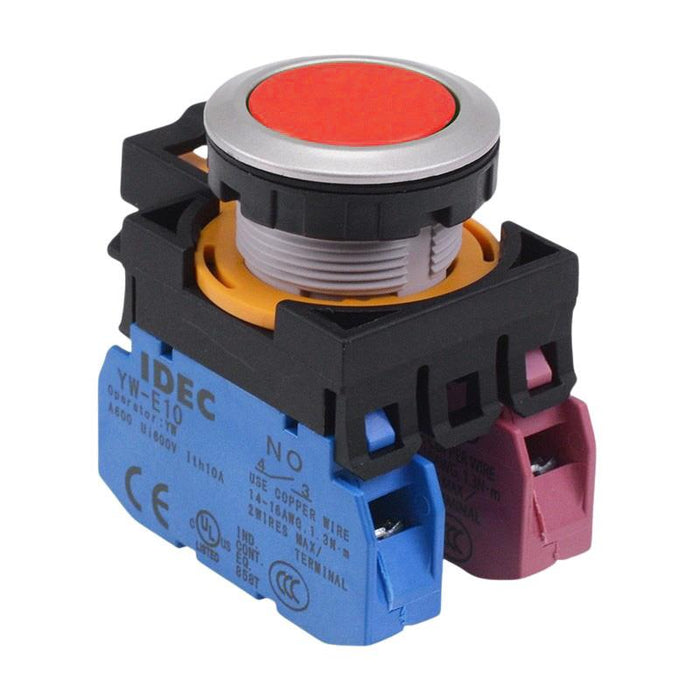 CW4B-M1E11R Red Metallic Momentary Push Button Switch 1NO-1NC IP65 IDEC