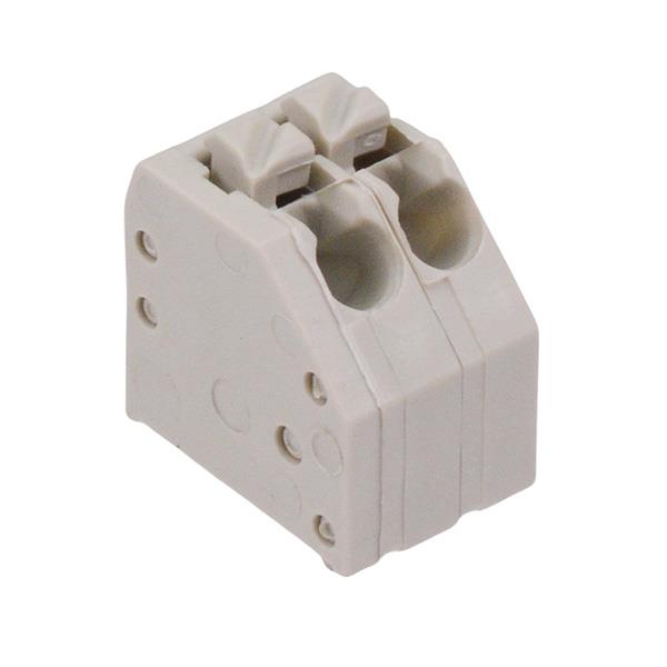 2-Way 3.5mm 45° Screwless Push-In PCB Terminal Block Grey 6A 300V