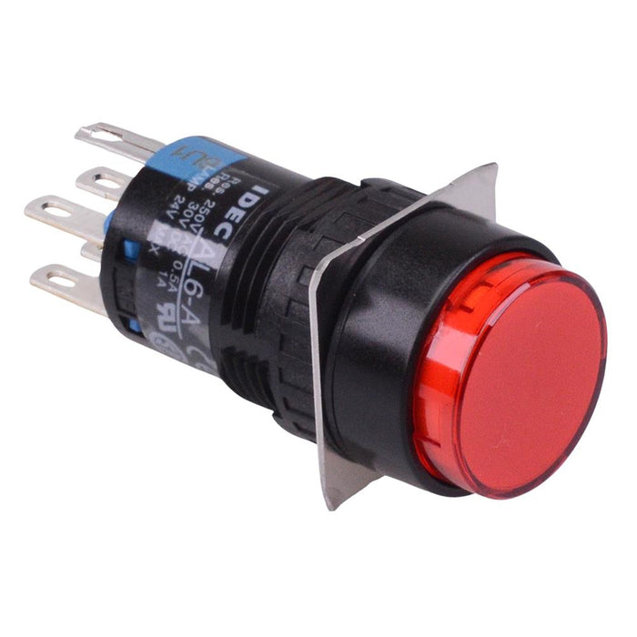 AL6M-A23R Red 16mm 12V Latching Round illuminated Push Button Switch DPDT