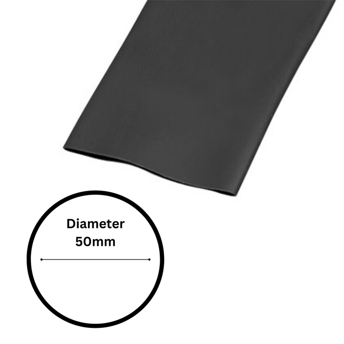 50mm x 1.2m Black Heat Shrink Sleeve