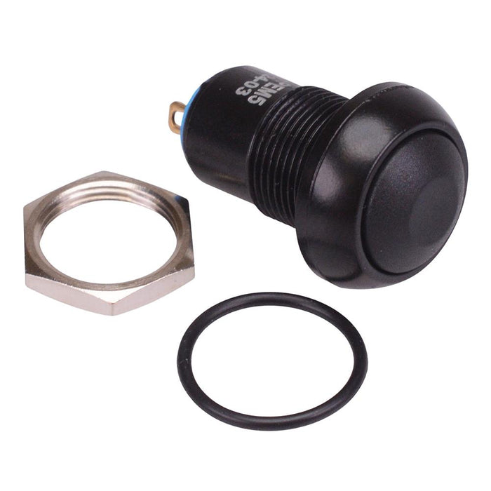 IPR1SAD2 Black Latching 12mm Push Button Switch SPST IP67 APEM