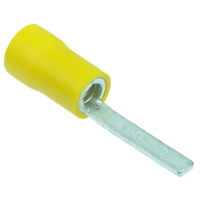 Yellow 18mm Blade Terminal Crimp Connector (Pack of 100)