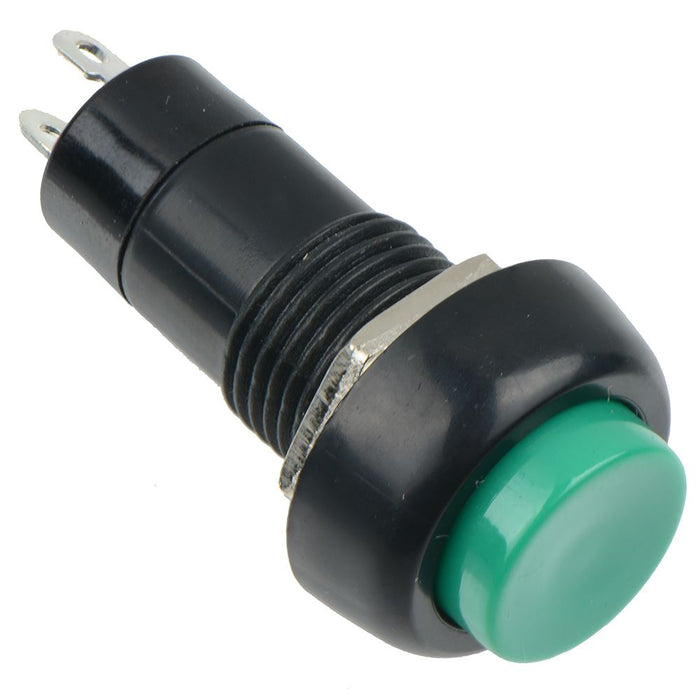Green On-Off Latching Round Push Button Switch 12mm SPST