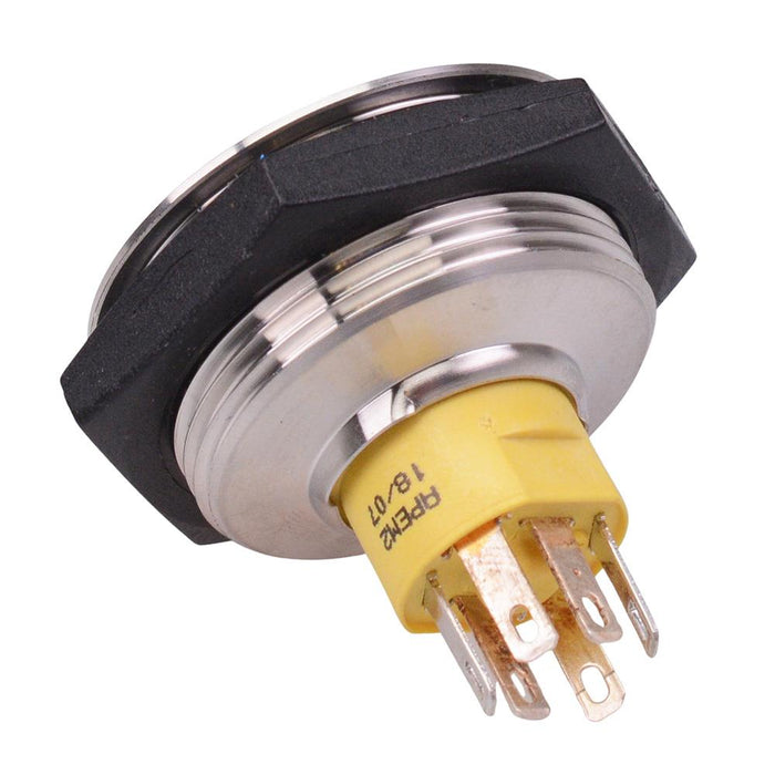 AV55022000074BK APEM Yellow LED Momentary 30mm Push Button Vandal Switch NO/NC IP67