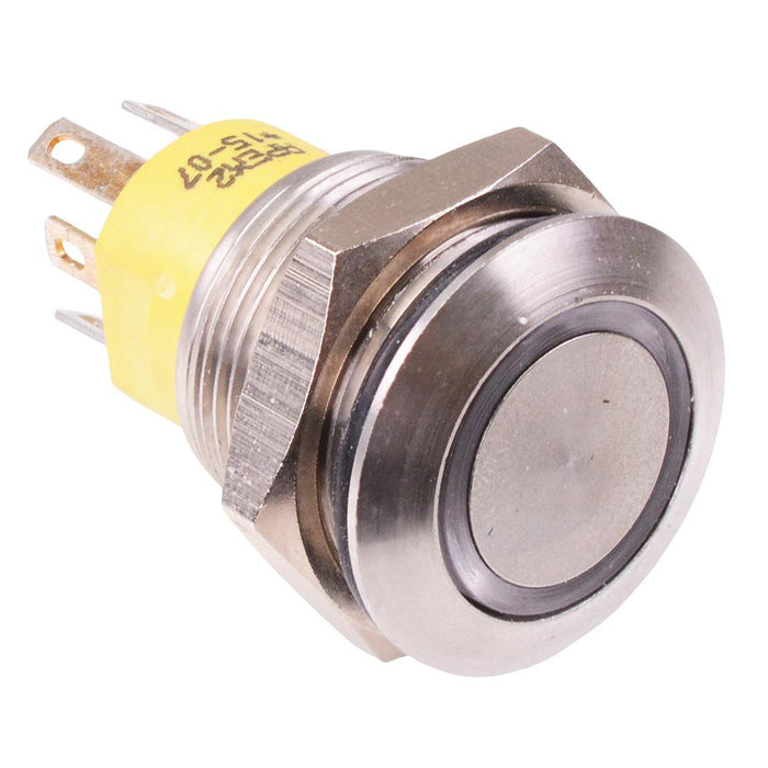 AV950220000840K APEM Yellow LED 19mm Momentary Anti Vandal Push Button Switch NO/NC