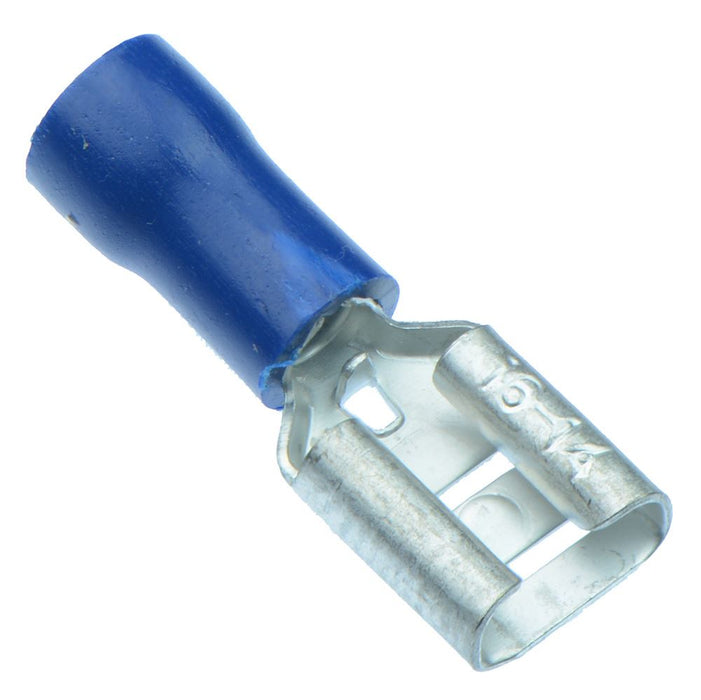 Blue 6.3mm Female Spade Crimp Connector (Pack of 100)