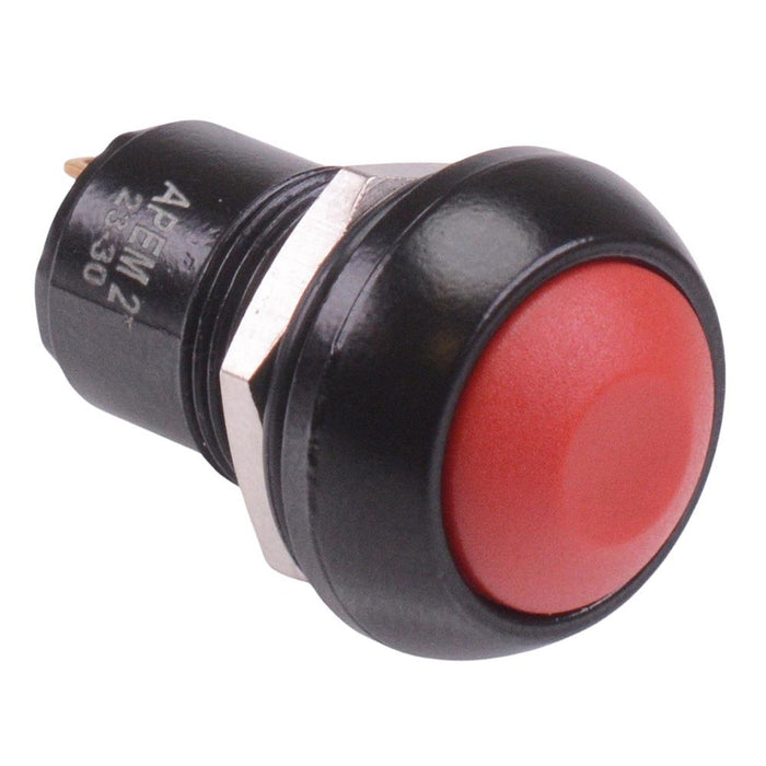 IPR1SAD6 APEM Red Latching 12mm Push Button Switch SPST IP67