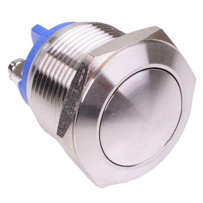 Off-(On) 19mm Domed Stainless Steel Vandal Resistant Push Button Switch 2A SPST Screw