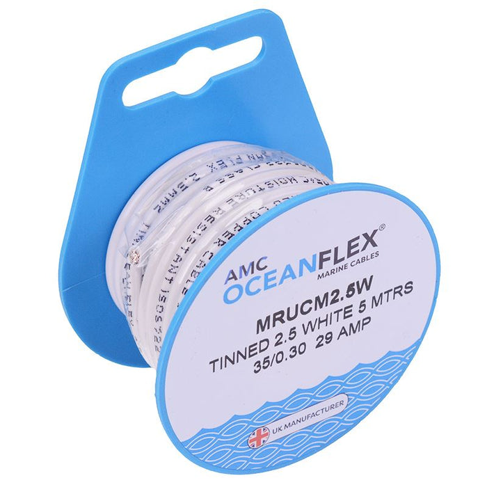 White 2.5mm² Oceanflex 29A Cable Mini Reel 5M