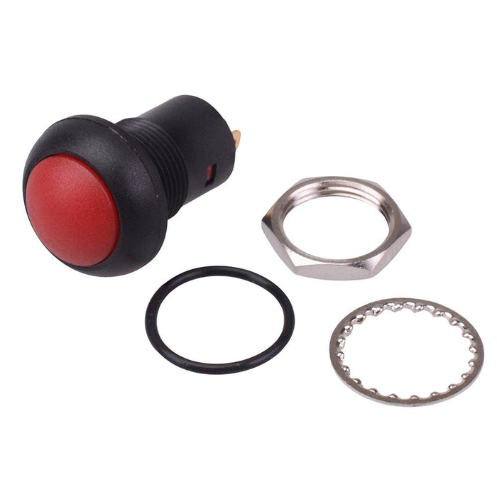 Red On-Off Latching 12mm Round Push Button Switch SPST IP67
