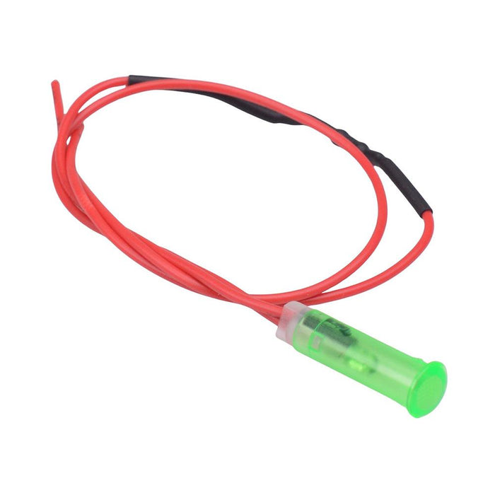 Green 12V Prewired LED 6mm Panel Indicator Light