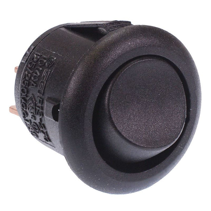 Black Mini Round On-Off Rocker Switch SPST 12A SCI R13-270A-02