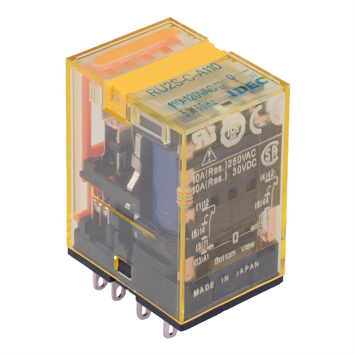 RU2S-C-A110 110-120VAC Plug In Power Relay 10A DPDT IDEC