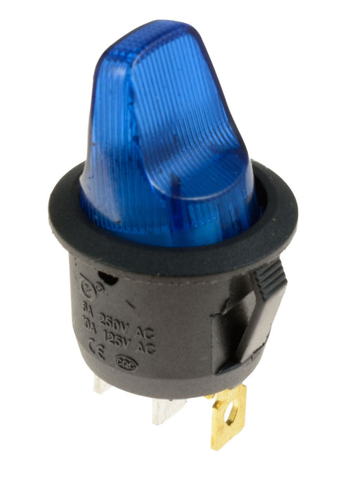 Fat illuminated Blue Toggle Switch SPST 12V