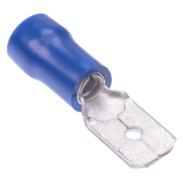 6.3mm Blue Male Double Crimp Connector Terminal  (Pack of 100)
