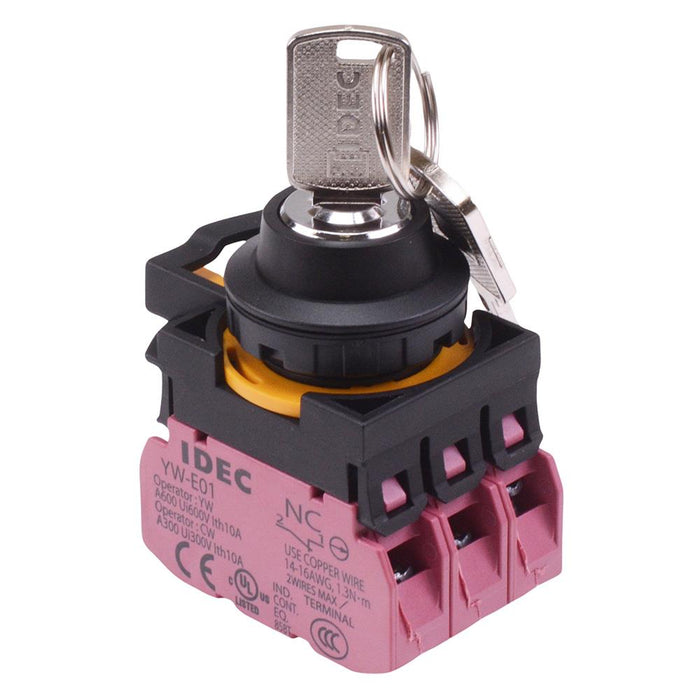 IDEC CW Series 3 Position Maintained Key Switch 3NC IP65