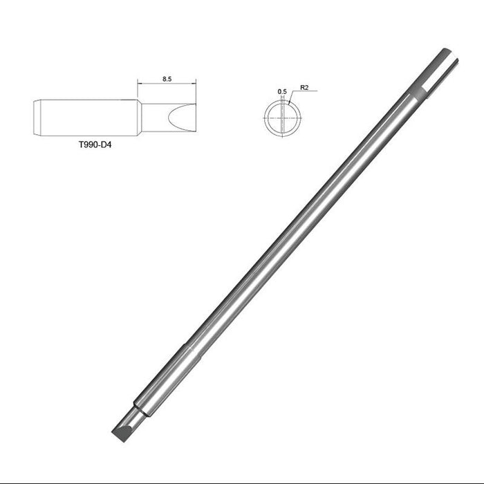 T990-D4 0.5mm Chisel Soldering Iron Tip ATTEN