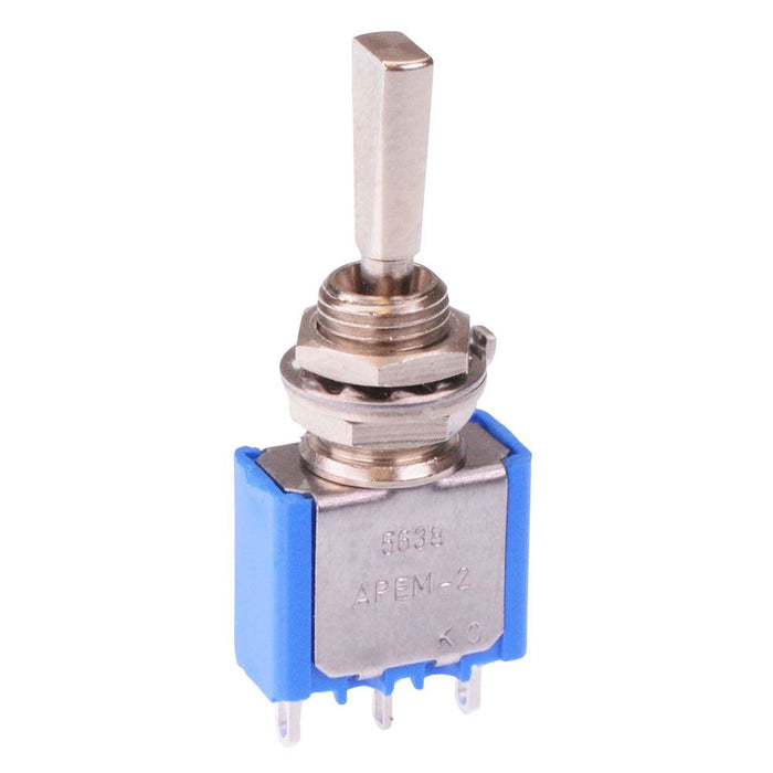 5638A9 APEM On-Off-(On) Momentary 6.35mm Miniature Toggle Switch SPDT 4A 30VDC