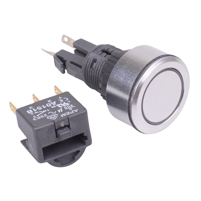 A1PCA1Y120K203 Green 24V LED Momentary Aluminium Push Button Switch SPDT APEM