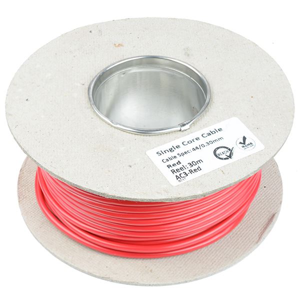 Red 3mm Cable 44/0.30mm 30M Reel