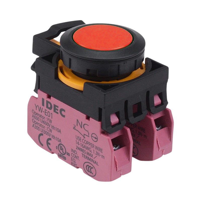 CW1B-M1E02R Red Momentary Push Button Switch 2NC IP65 IDEC