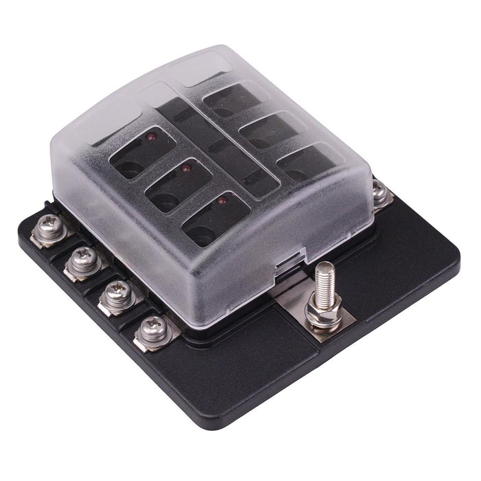 8 Way Standard Blade Fuse Box with LED Indication M4 Screws 100A 32VDC