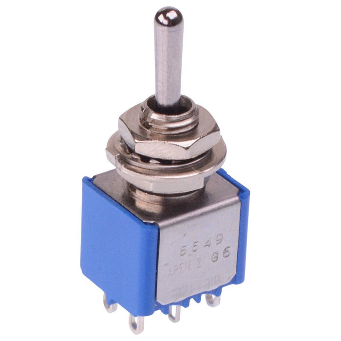 5549A APEM On-Off-On 6.35mm Miniature Toggle Switch DPDT 4A 30VDC