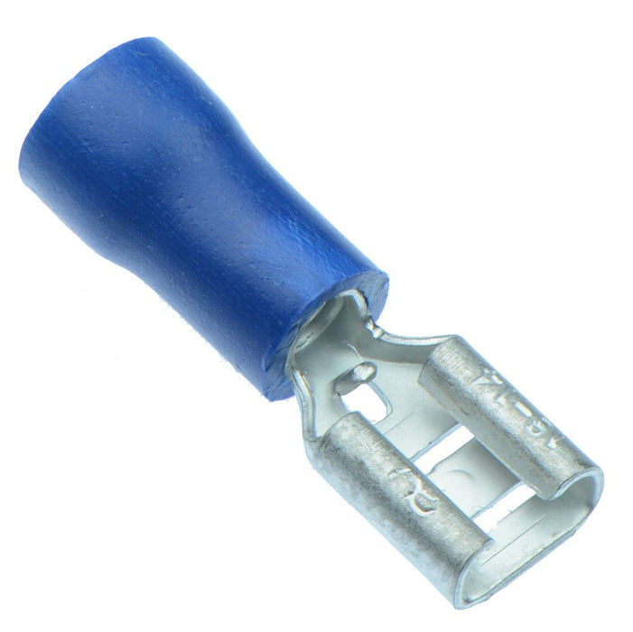 Blue 4.8mm x 0.5mm Female Insulated Tab Crimp Connector (Pack of 100)