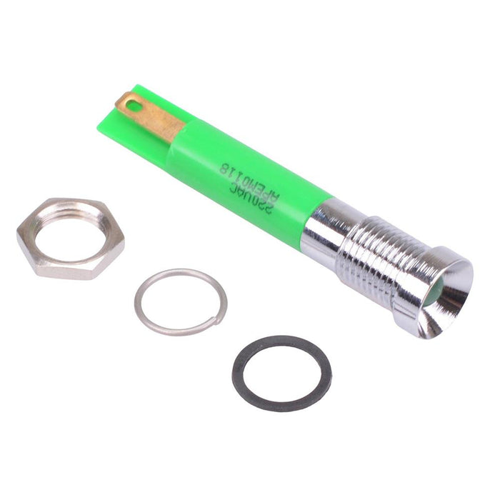 Q8R1CXXG220 Green Recessed 8mm 220VAC LED Panel Indicator APEM