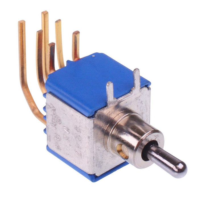 5247WWCDB7 APEM (On)-Off-(On) Momentary Miniature PCB Toggle Switch DPDT