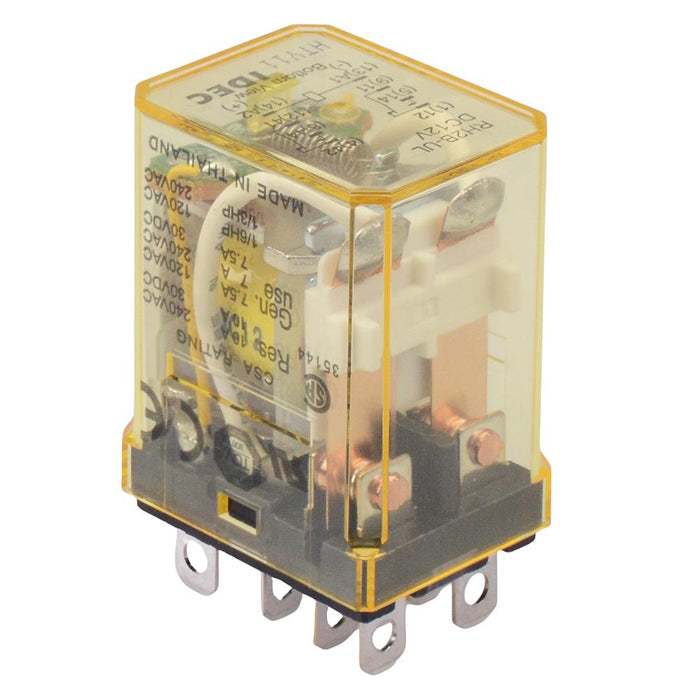 RH2B-ULDC12V 12VDC Plug In Compact Power Relay Indicator 10A DPDT IDEC