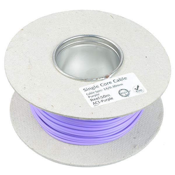 Purple 1mm Cable 14/0.30mm 50M Reel