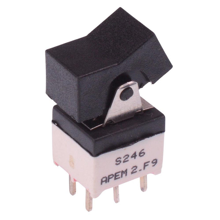 SW232CD-6 APEM Black On-(On) Momentary Washable PCB Miniature Toggle Switch SPDT 0.4A 20V - check photo