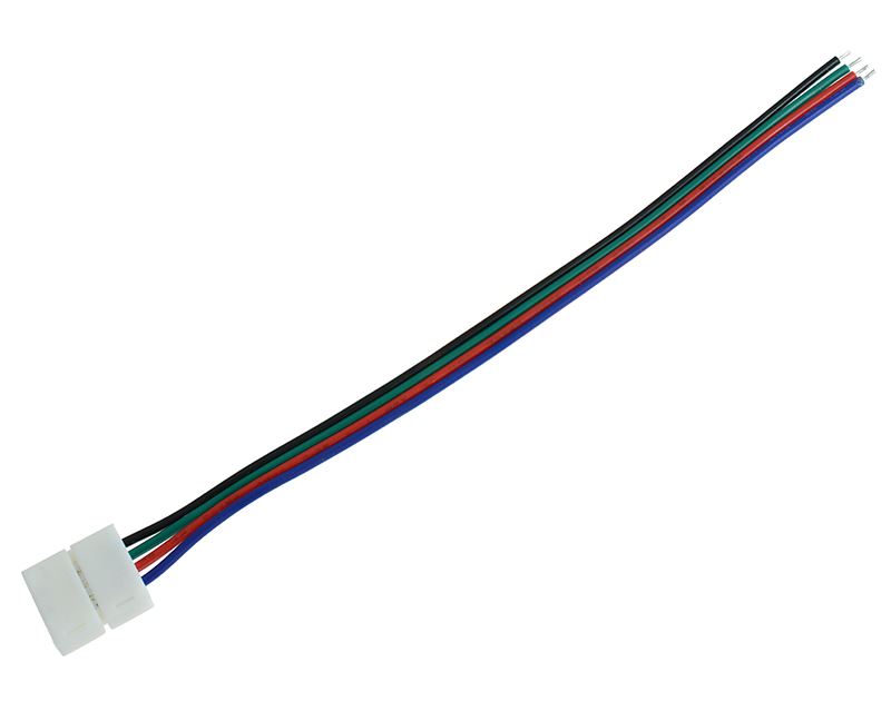 RGB 10mm 4-Pin LED Strip Connector 150mm Wire