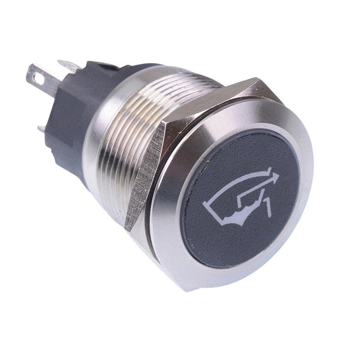 Bilge Pump 1' White LED Momentary 22mm Vandal Push Button Switch SPDT 12V