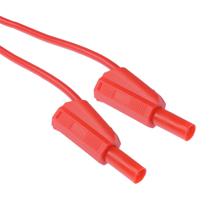 Red 4mm Shrouded Test Lead Plug 100cm