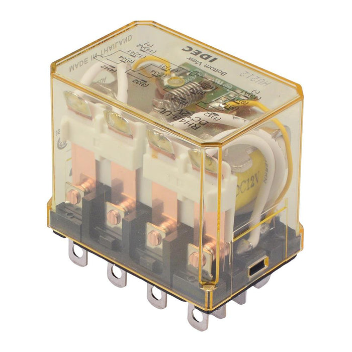 RH4B-ULDC12V 12VDC Plug In Compact Power Relay Indicator 10A 4PDT IDEC