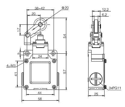 Metal Roller Lever Plunger Metal Limit Switch 10A IP65