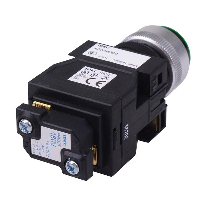 APW1486D-G Green 480VAC Round Pilot Light Transformer IDEC