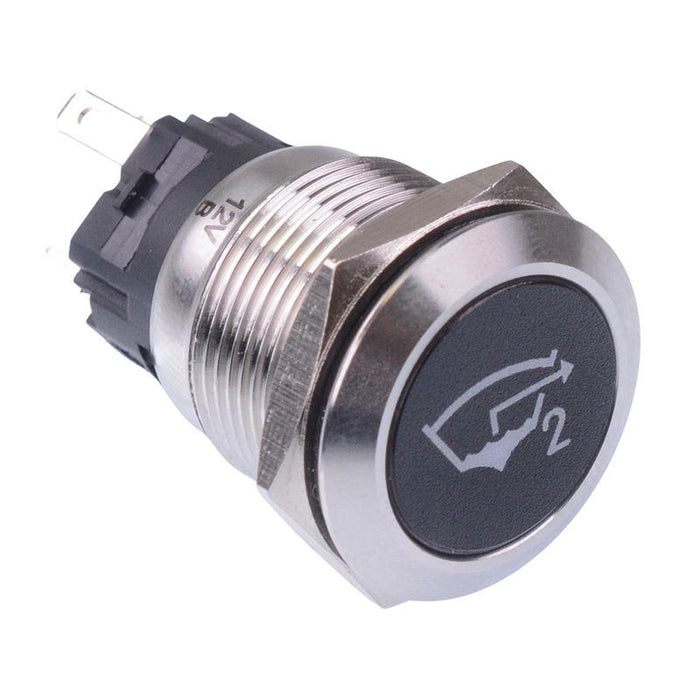 Bilge Pump 2' White LED Latching 19mm Vandal Push Button Switch SPDT 12V
