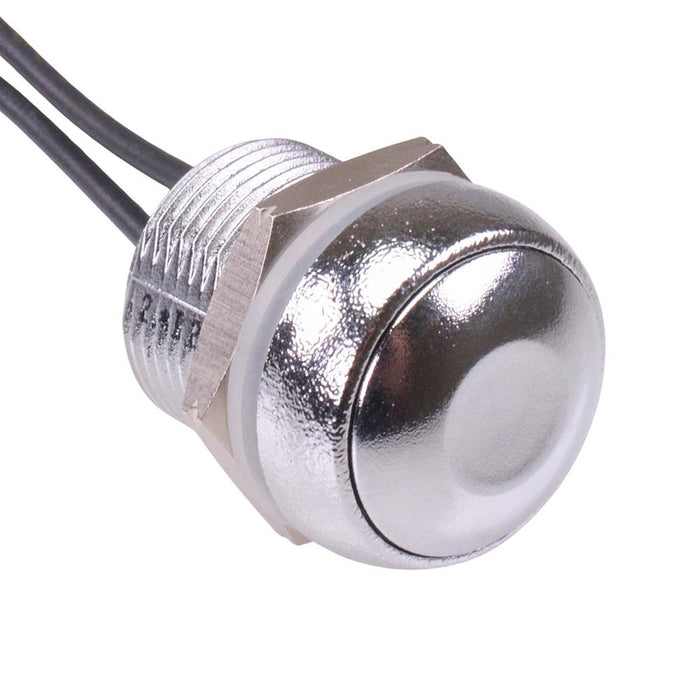 IRR3F488 APEM Chrome Round 16mm Momentary Push Button Switch Prewired IP67