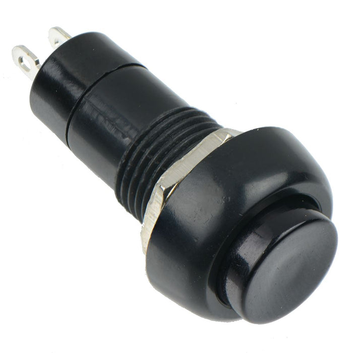 Black Off-(On) Momentary Round Push Button Switch 12mm SPST