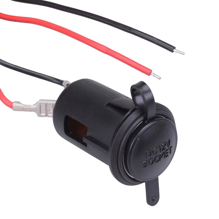 Prewired Cigarette Lighter Panel Mount Socket with Cover 10A 12V A13-106A