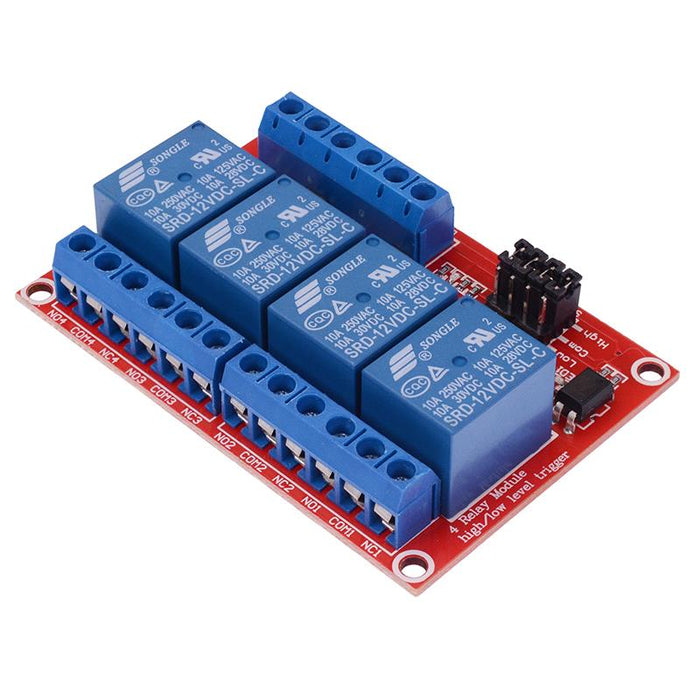 12V 4 Channel Relay Board Module Active Low - Terminal Blocks