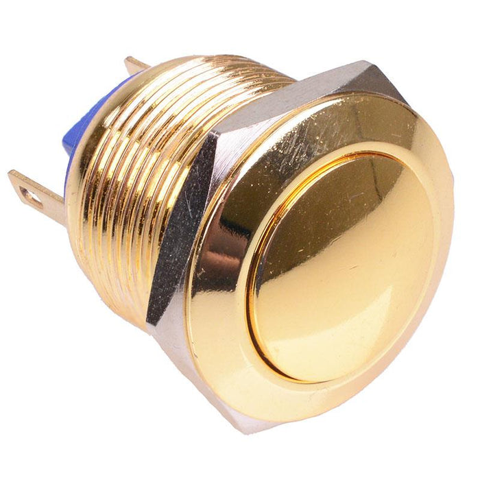 Off-(On) 19mm Domed Gold Vandal Resistant Push Button Switch 2A SPST