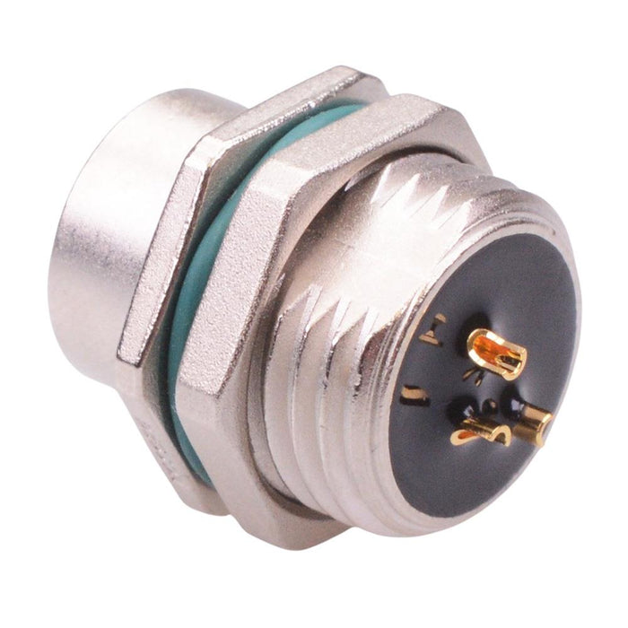 3 Way M12 Female Front Mounting Receptacle Circular Connector IP68 4A 250V