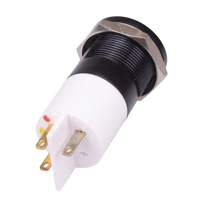 Q22FP1BPZZRYG12  Red / Green / Yellow Flush 22mm 12VDC LED Panel Indicator IP67 APEM