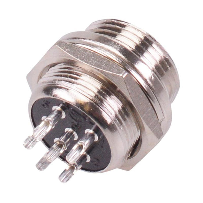6 Way Male M16 Panel Mount Metal Circular Connector Socket 4A