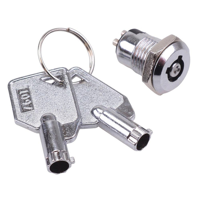 On-On 12mm Metal Key Switch DPDT 1A