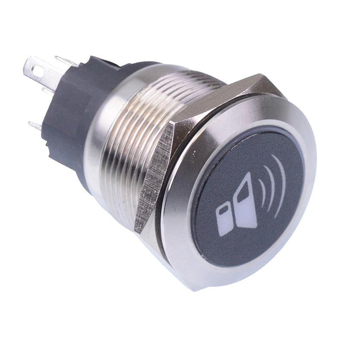 Speaker' White LED Momentary 22mm Vandal Push Button Switch SPDT 12V